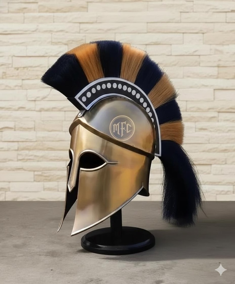 Spartan Warrior Helmet — Horsehair Crest Greek Corinthian view 5