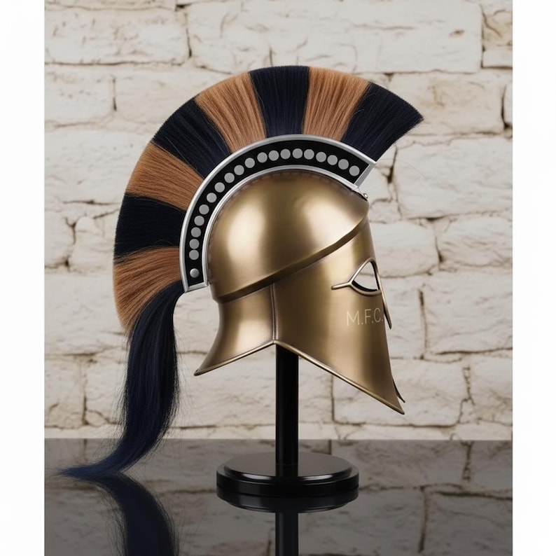 Spartan Warrior Helmet — Bronze Corinthian Decorative view 2