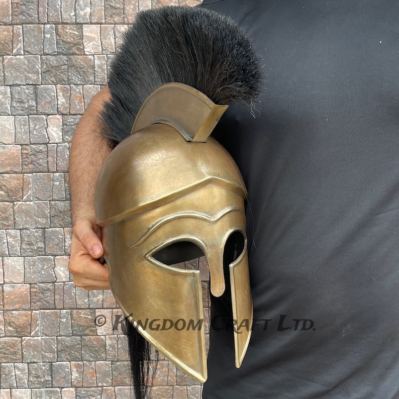 Medieval Greek Corinthian Helmet with Display Stand view 5