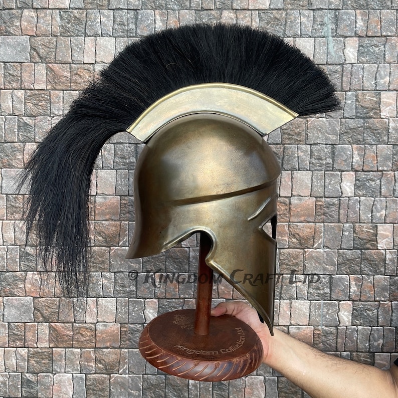 Medieval Greek Corinthian Helmet with Display Stand view 6