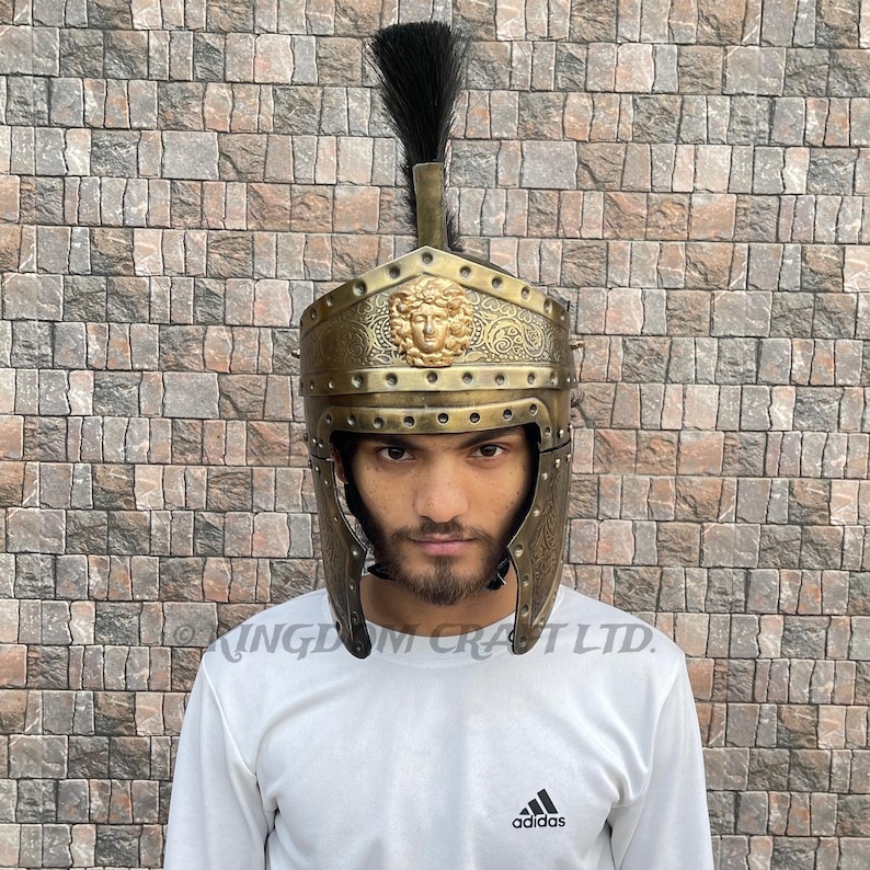 Roman Centurion Queen's Guard Helmet with Display Stand view 3