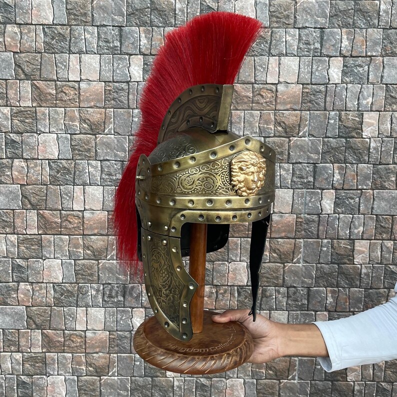 Roman Centurion Queen's Guard Helmet with Display Stand view 8