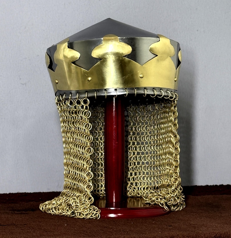 King Arthur Helmet — Medieval Chainmail view 6