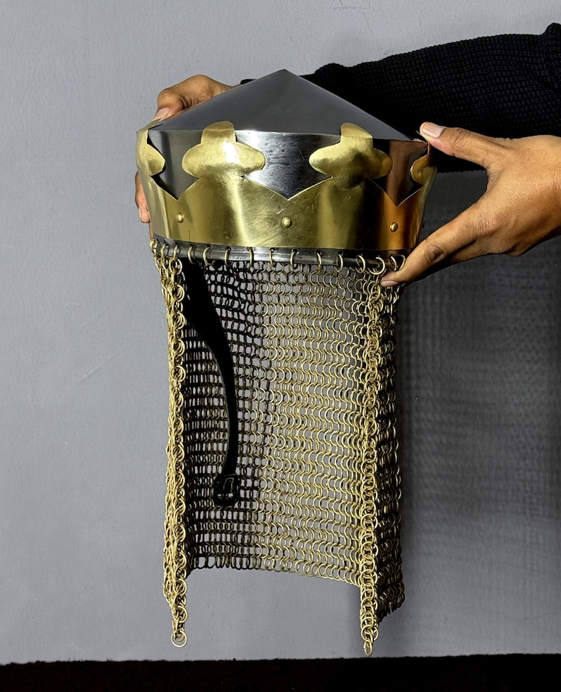 King Arthur Helmet — Medieval Chainmail view 9