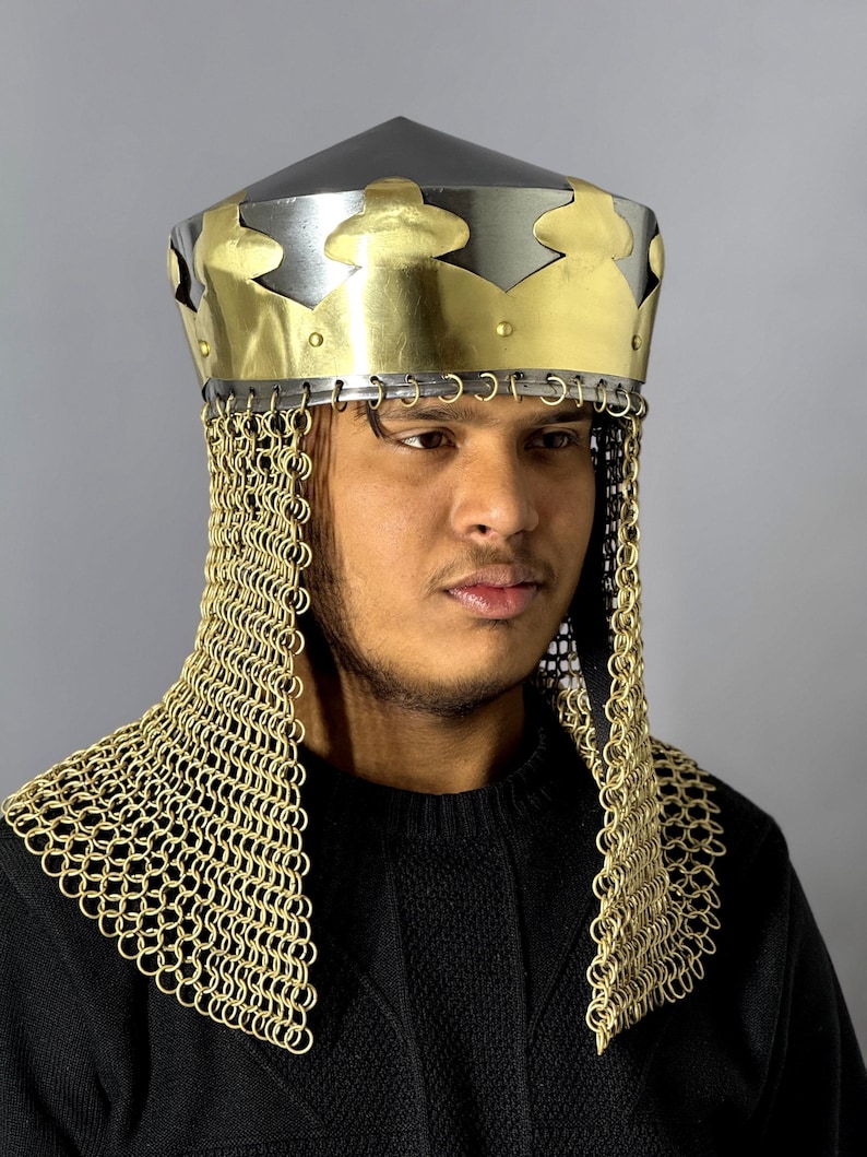 King Arthur Helmet — Medieval Chainmail view 13
