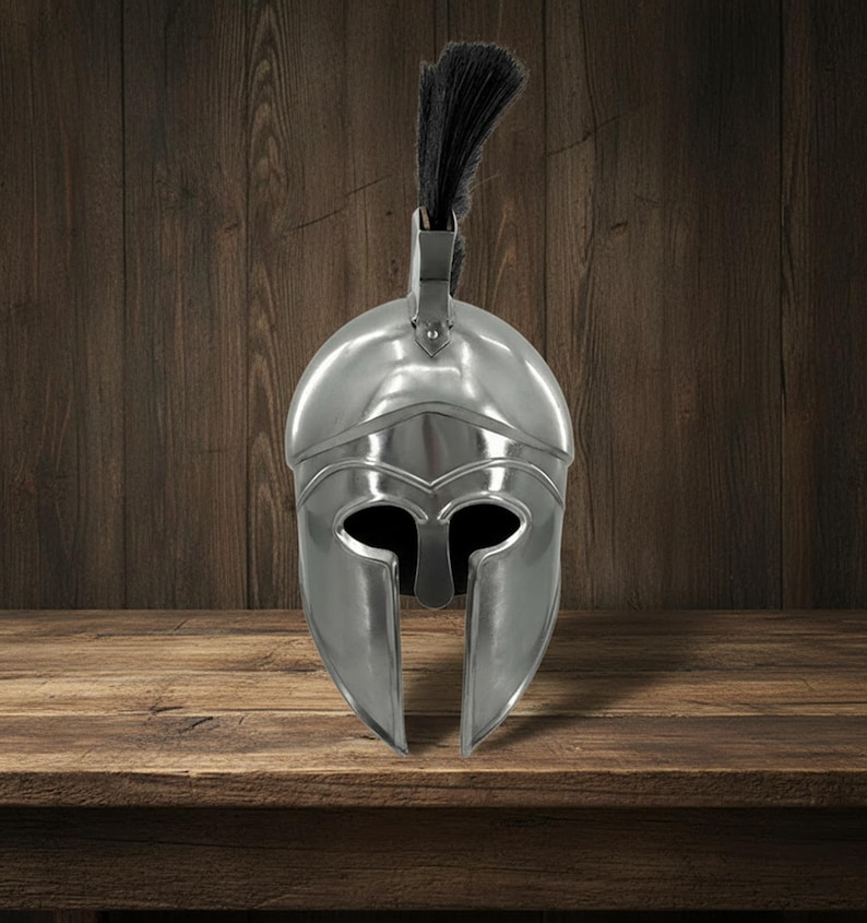 Corinthian Helmet — Warrior Medieval with Wooden Stand view 12