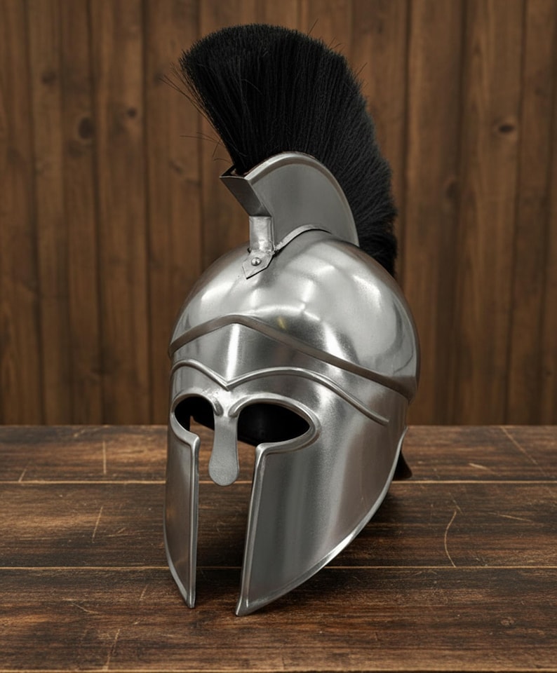 Corinthian Helmet — Warrior Medieval with Wooden Stand view 13