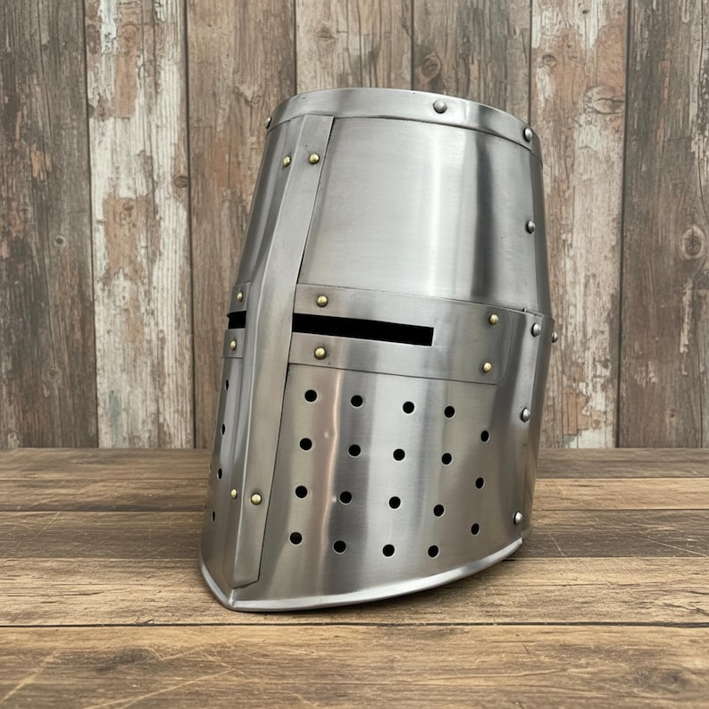 Templar Crusader Helmet with Display Stand view 3