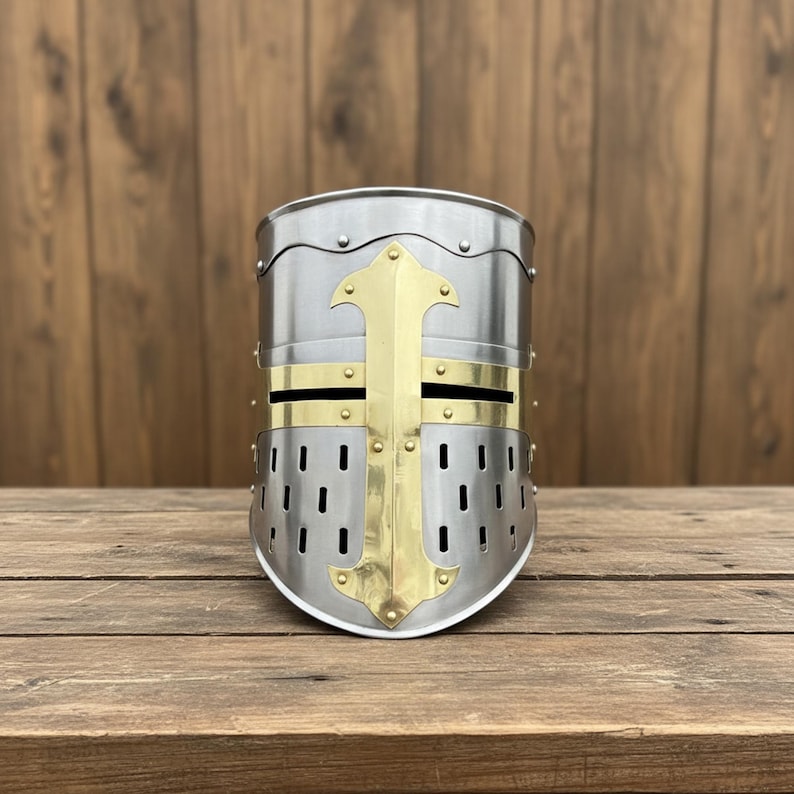 Black Knight Helmet with Wooden Stand — Collectible view 4