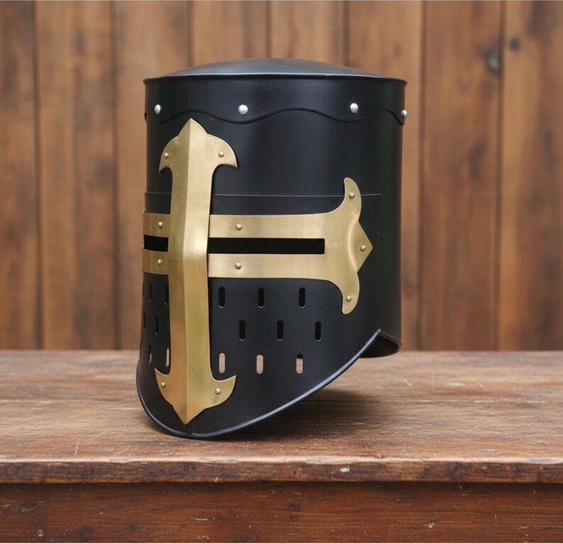 Black Knight Helmet with Wooden Stand — Collectible view 9