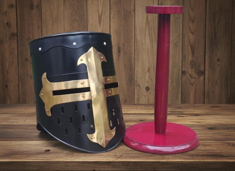 Black Knight Helmet with Wooden Stand — Collectible view 13