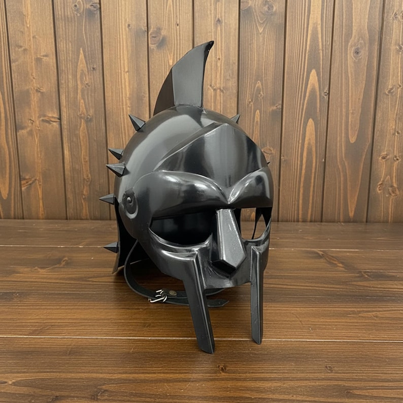 Black Gladiator Helmet with Display Stand view 5