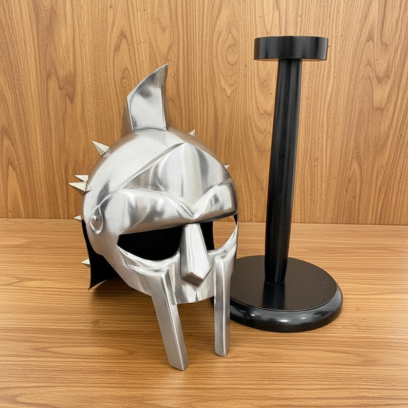 Black Gladiator Helmet with Display Stand view 11