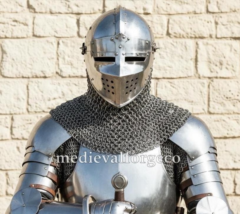 Crusader Knight Helmet — Wearable Chainmail Armor view 4