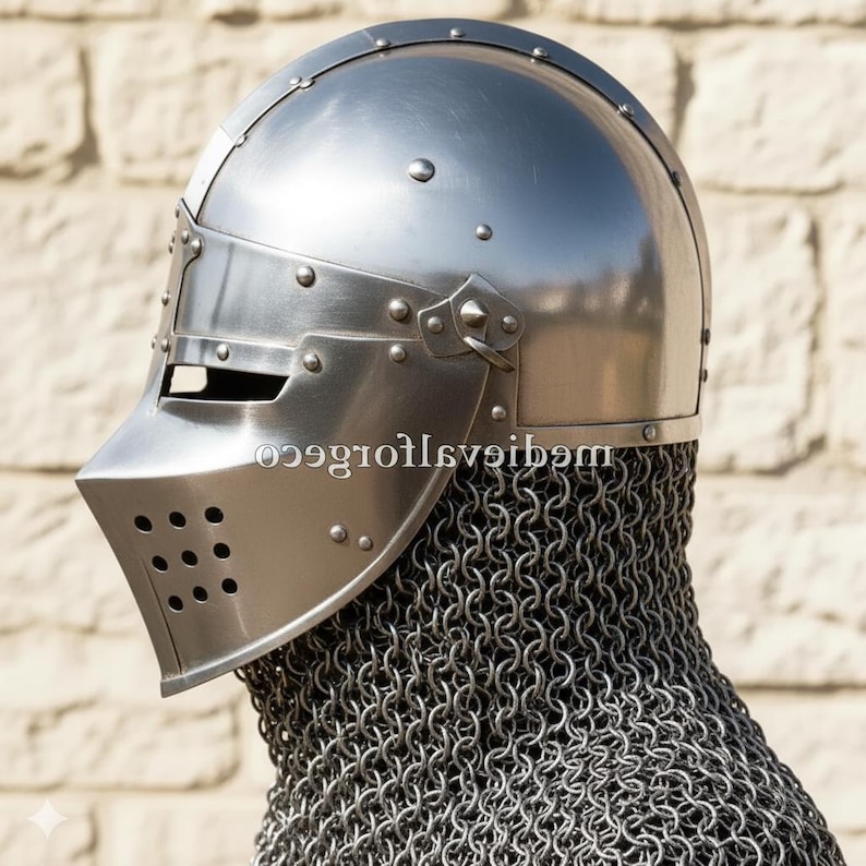 Crusader Knight Helmet — Wearable Chainmail Armor view 6