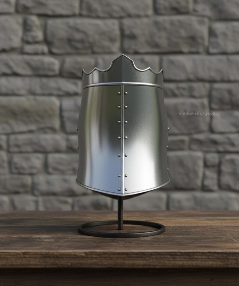 Crusader Steel Knight Helmet — Wearable Chainmail view 5