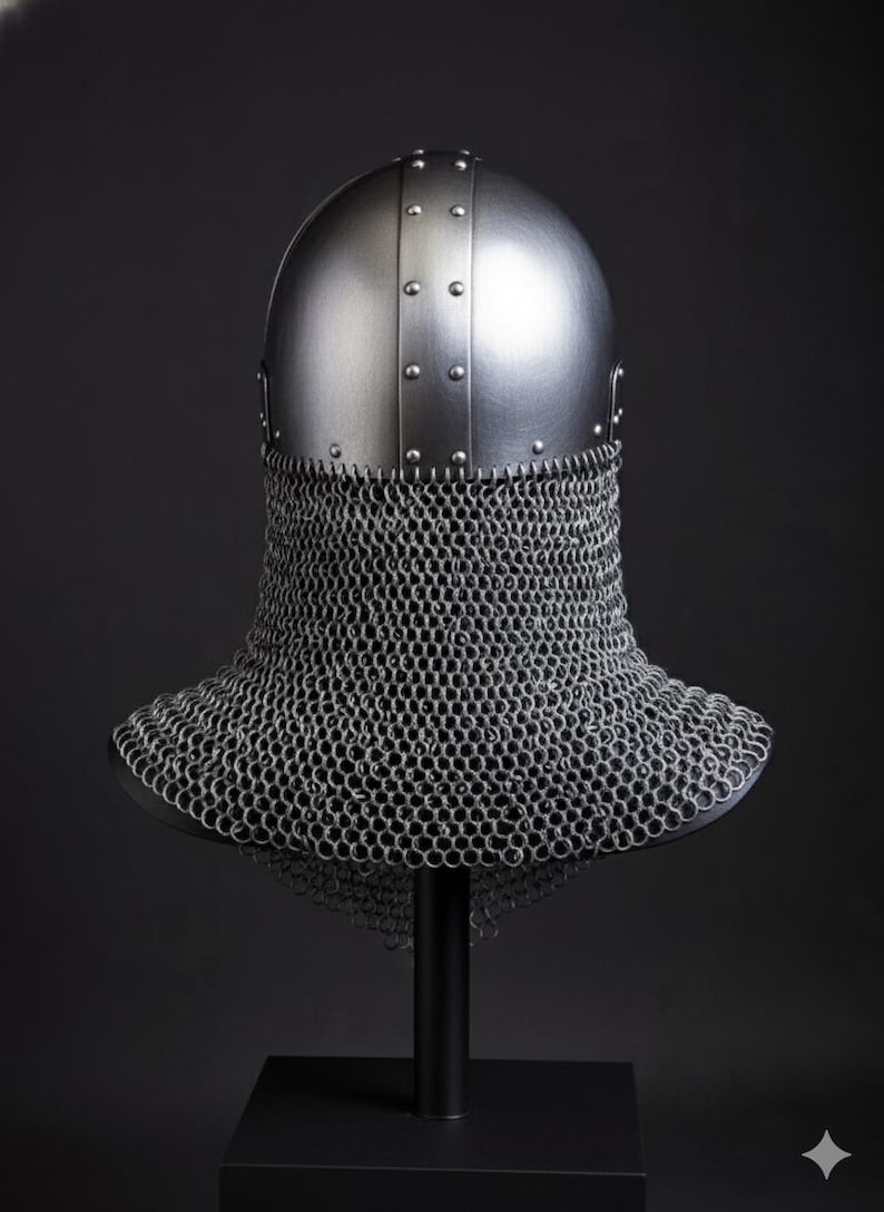 Wearable Knight Helmet with Chainmail — Viking Adult view 4