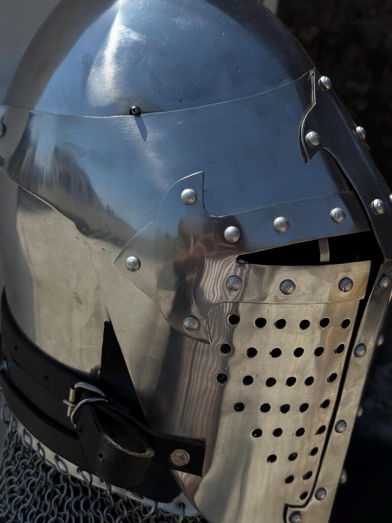 Medieval Chainmail Coif Helmet — Crusader Knight view 7