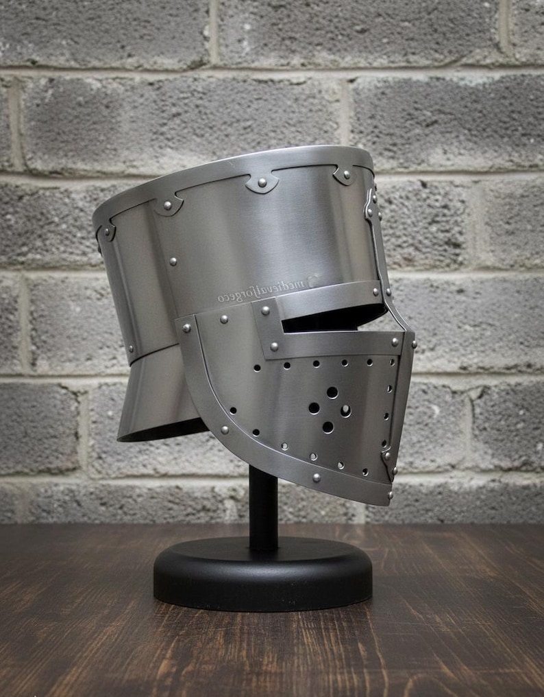 Medieval Flat Top Helmet — Century Knight Steel Crusader view 6