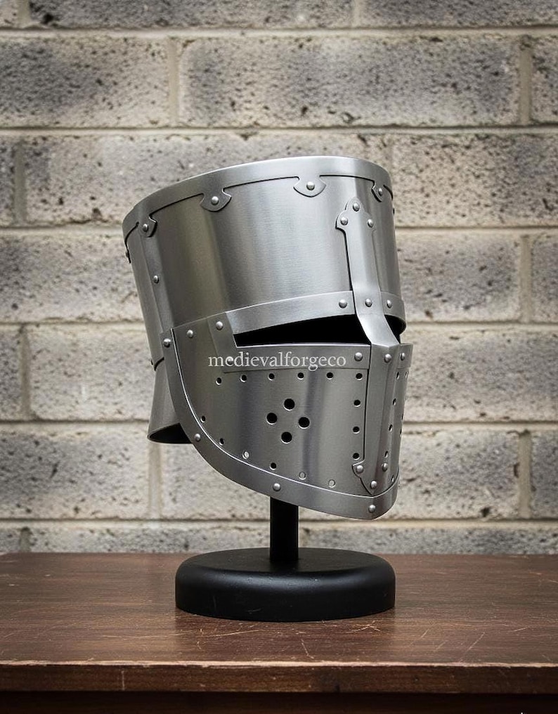 Medieval Flat Top Helmet — Century Knight Steel Crusader view 10