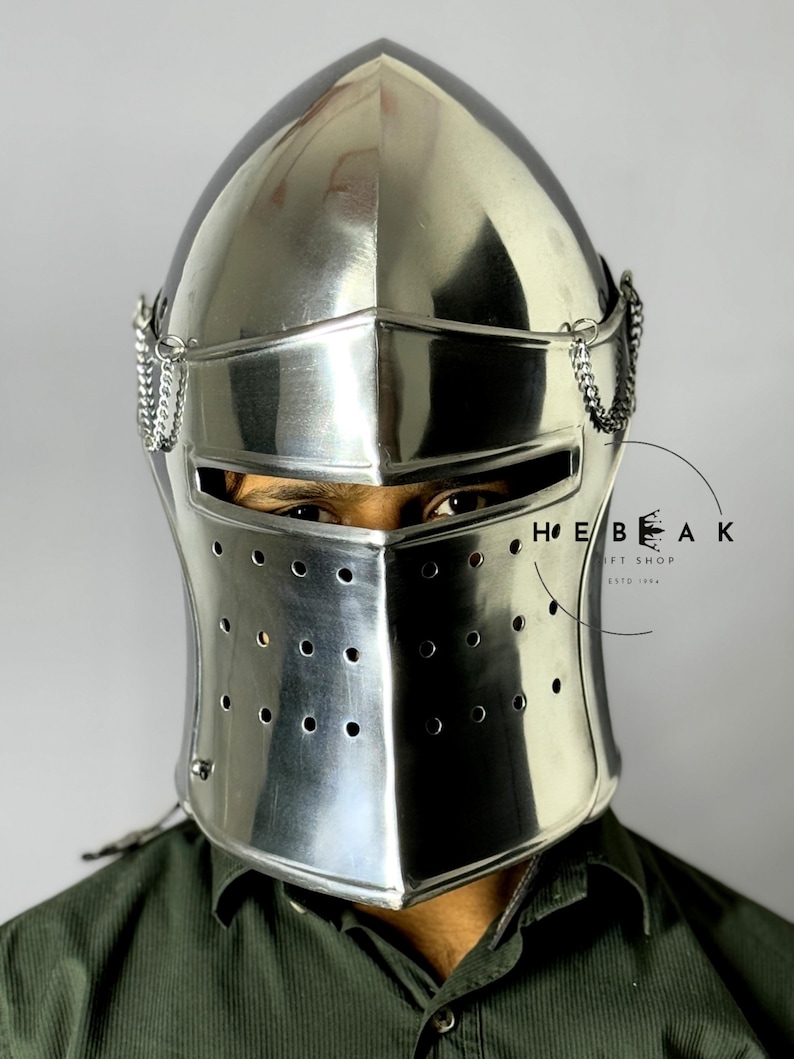 Steel Crusader Great Helm — Medieval Knight view 11