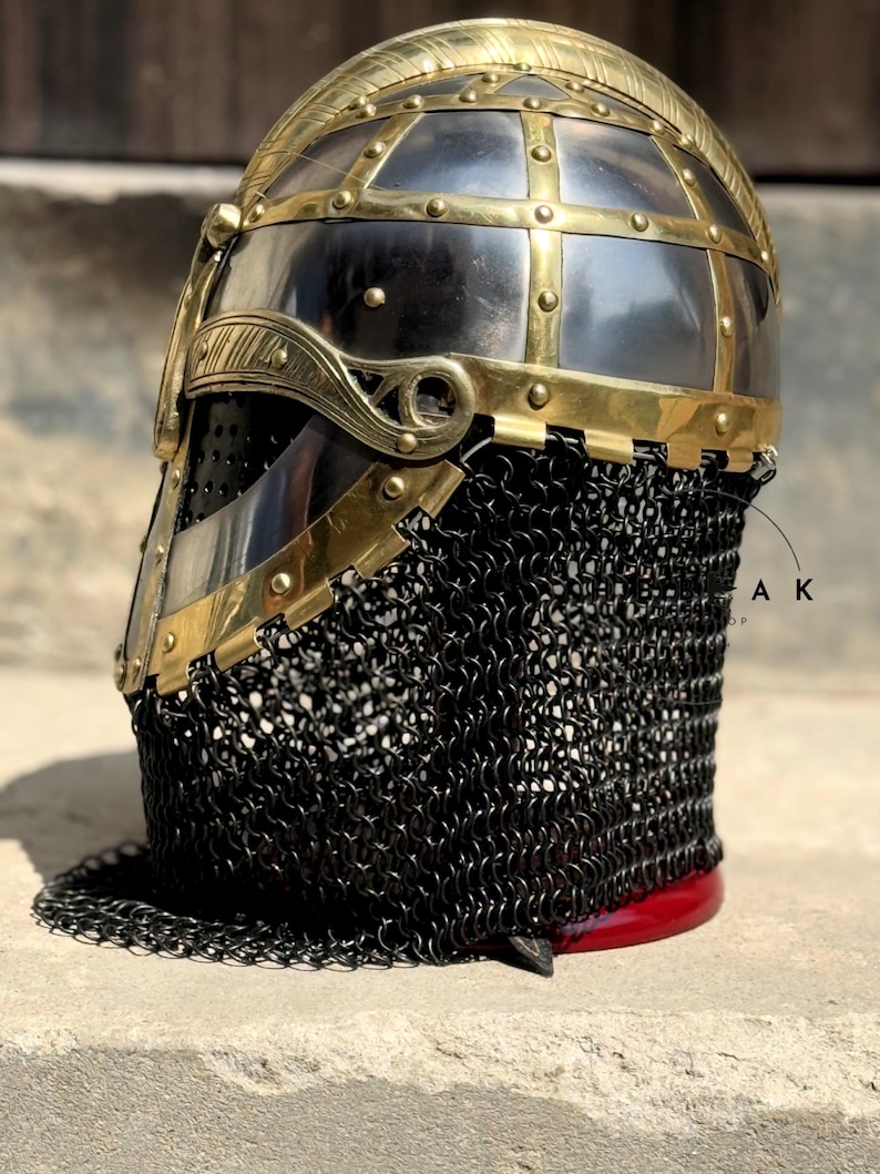 Vendel Viking Helmet — Fully Wearable Steel with Stand view 3