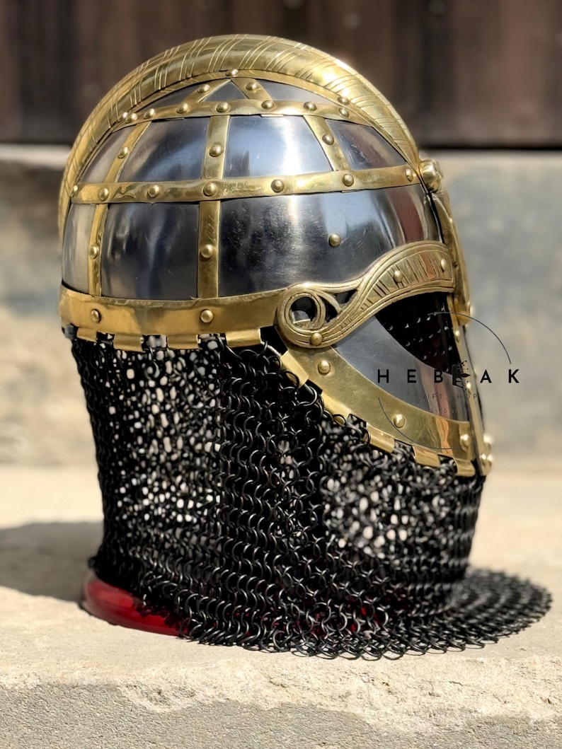 Vendel Viking Helmet — Fully Wearable Steel with Stand view 5