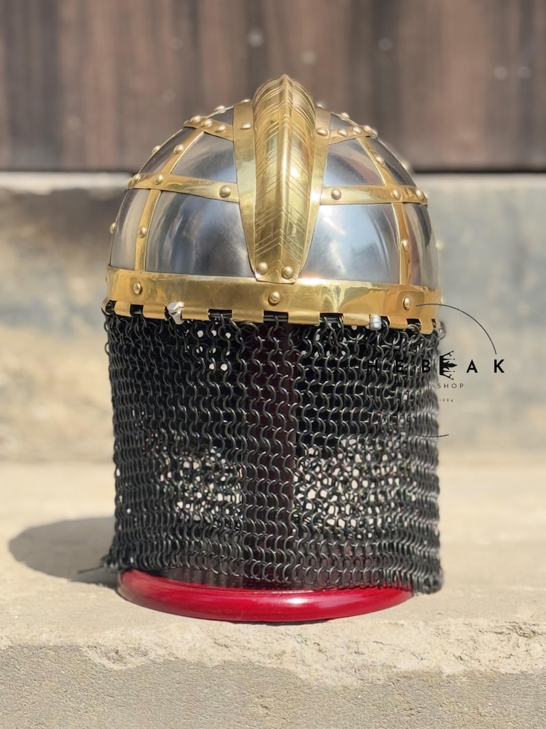 Vendel Viking Helmet — Fully Wearable Steel with Stand view 6