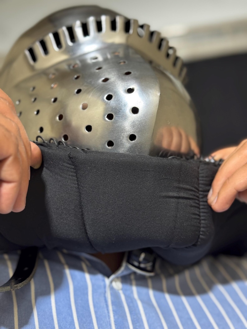 Bascinet Helmet with Chainmail Aventail — Gothic Knight view 3