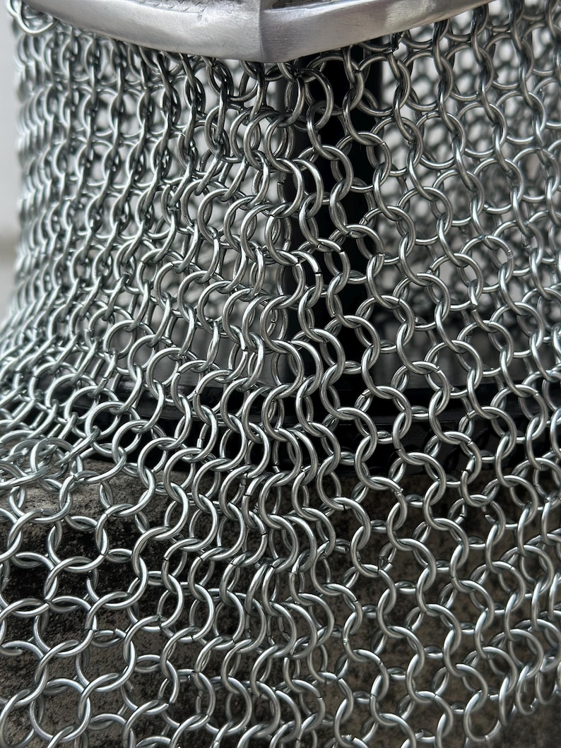 Steel Helmet with Chainmail Aventail — Crusader Knight view 11