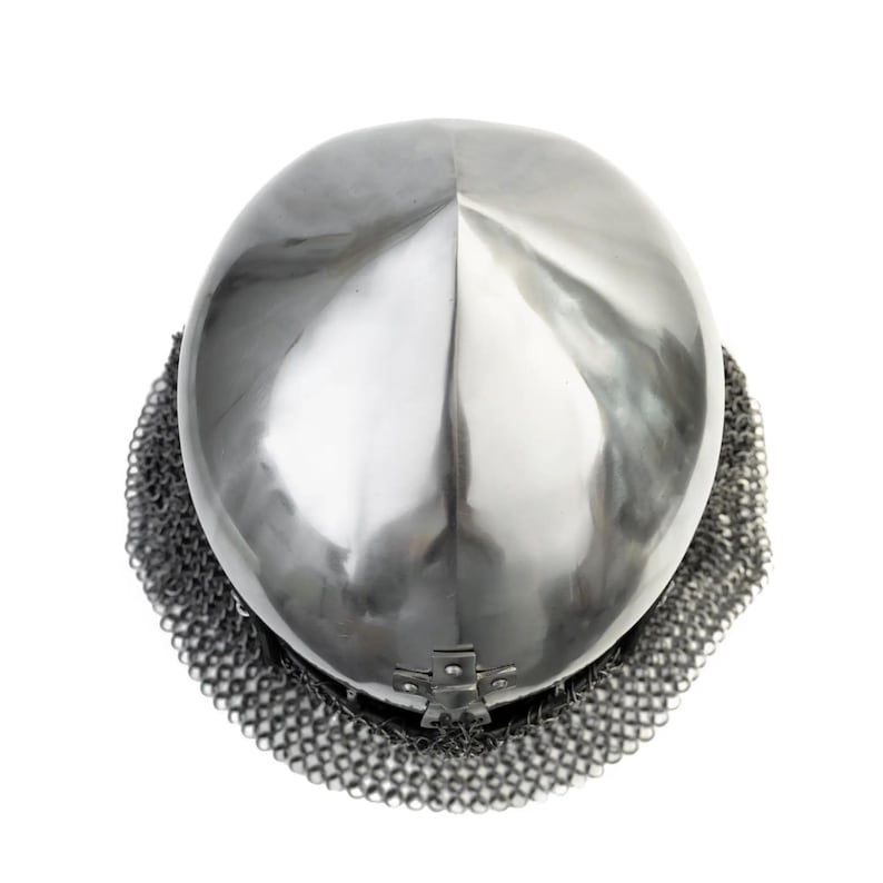 Bascinet Clapvisor Cross Chainmail — 16-Gauge Crusader view 6