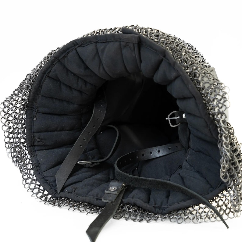 Bascinet Clapvisor Cross Chainmail — 16-Gauge Crusader view 8