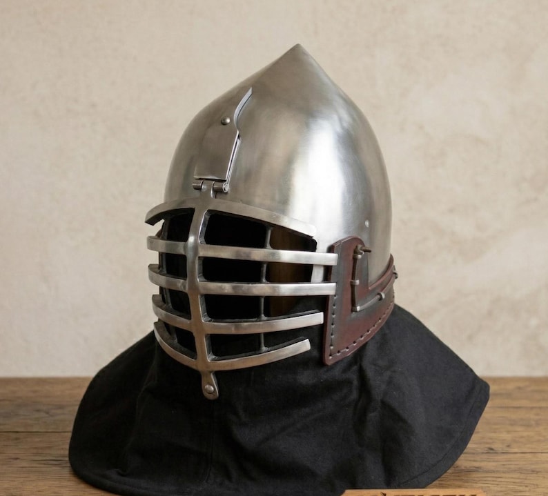 Grill Bascinet Helmet — Buhurt Style Knight view 9