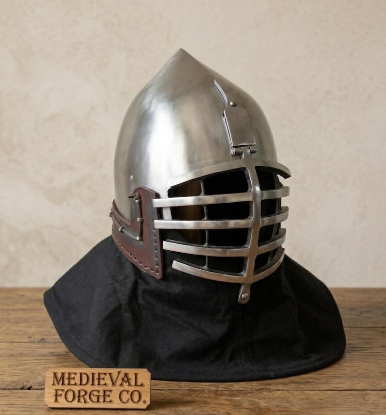 Grill Bascinet Helmet — Buhurt Style Knight view 11