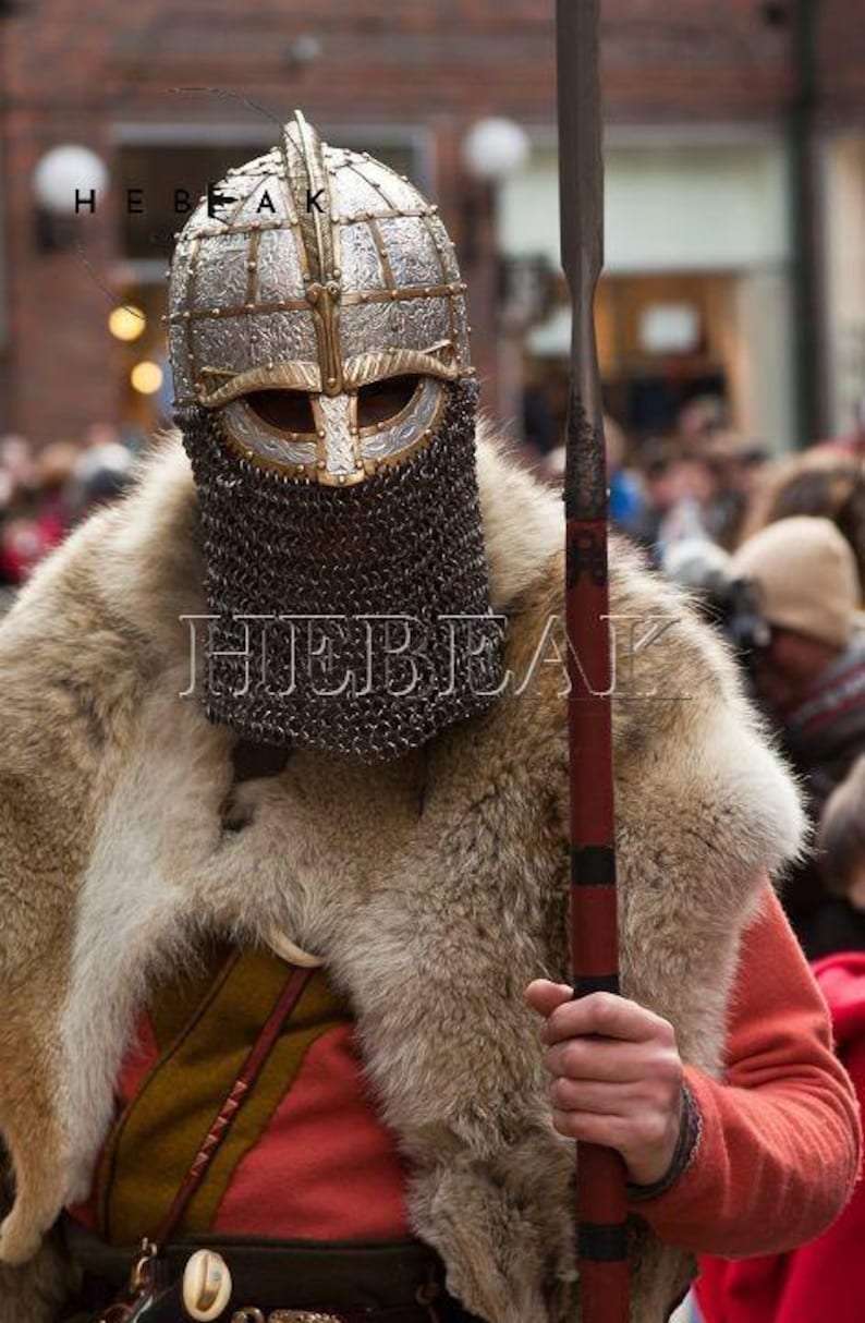 Viking Sutton Hoo Helmet — Norse Armor with Chainmail view 2