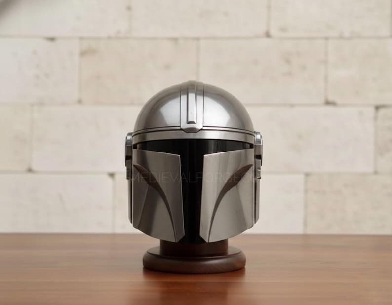 Mandalorian Beskar Helmet — Gold Steel view 9