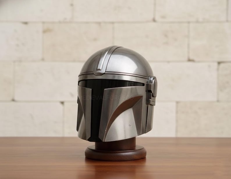 Mandalorian Style Beskar Helmet — Sci-Fi Display view 2