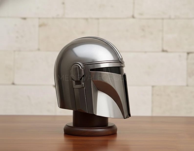 Mandalorian Style Beskar Helmet — Sci-Fi Display view 4