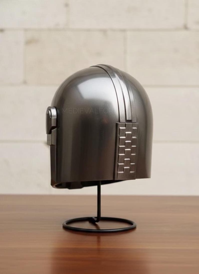 Mandalorian Style Beskar Helmet — Sci-Fi Display view 7
