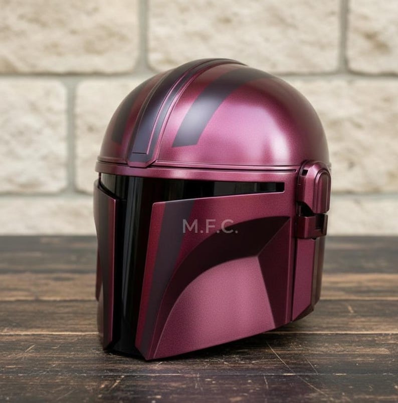 Mandalorian Custom Red Beskar Helmet — Cosplay Armor view 2