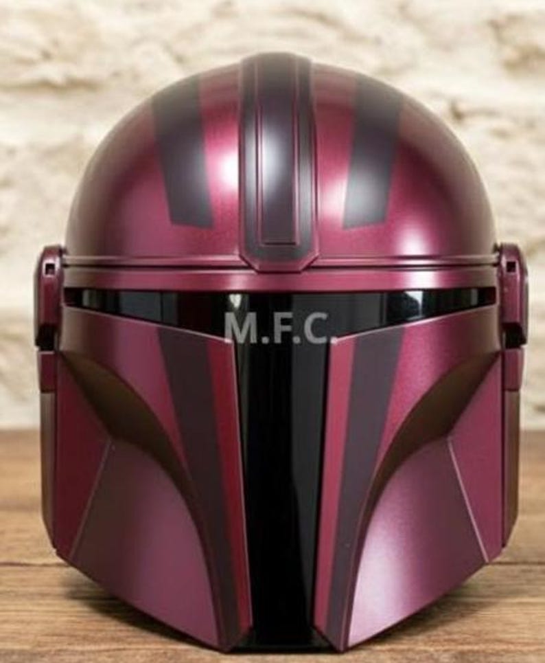 Mandalorian Custom Red Beskar Helmet — Cosplay Armor view 4
