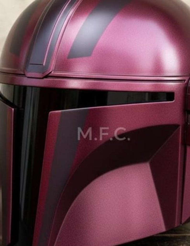 Mandalorian Custom Red Beskar Helmet — Cosplay Armor view 5