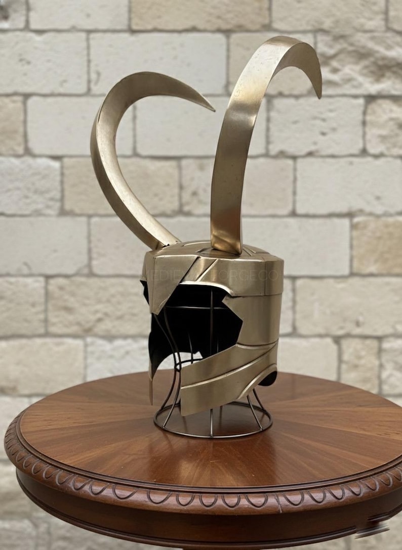 Horned Loki Inspired Helmet — Metal and Brass Fantasy view 2