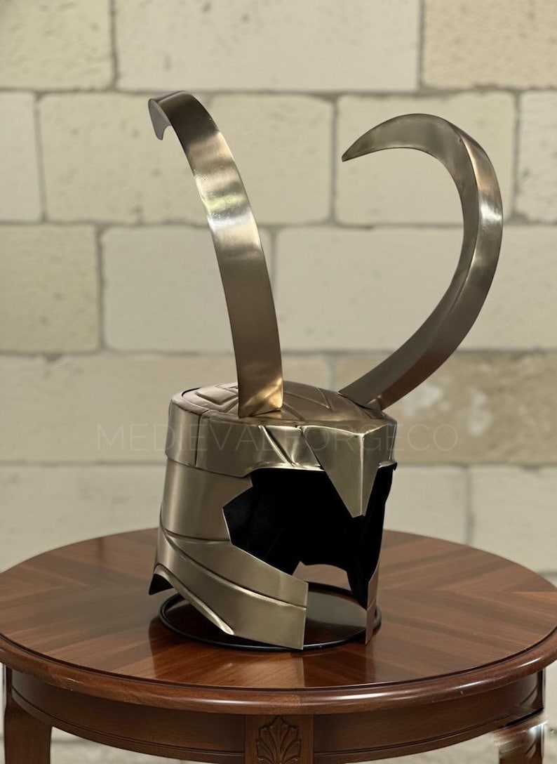 Horned Loki Inspired Helmet — Metal and Brass Fantasy view 3