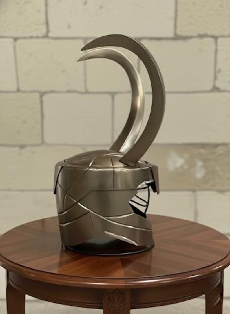 Horned Loki Inspired Helmet — Metal and Brass Fantasy view 4