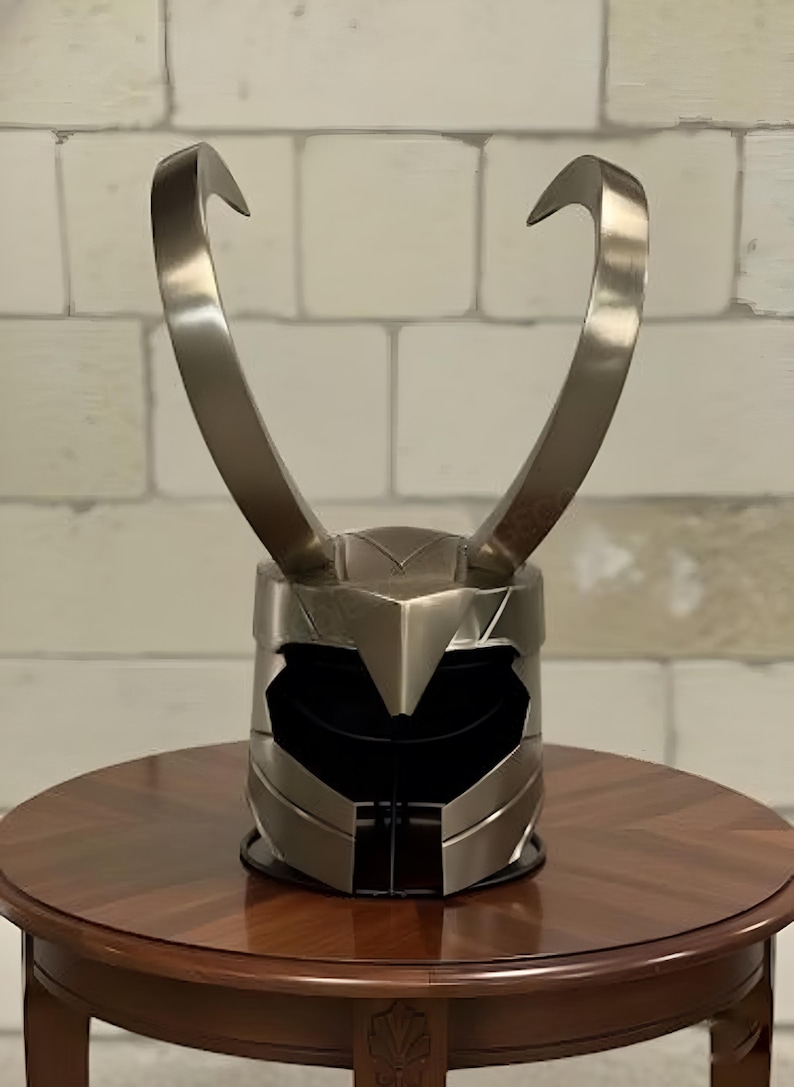 Horned Loki Inspired Helmet — Metal and Brass Fantasy view 7