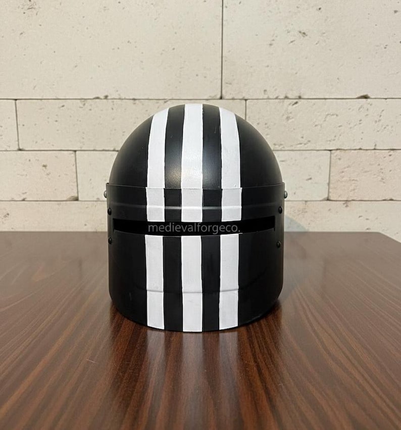 Black Crusader Stripe Helmet — Gothic Knight view 3