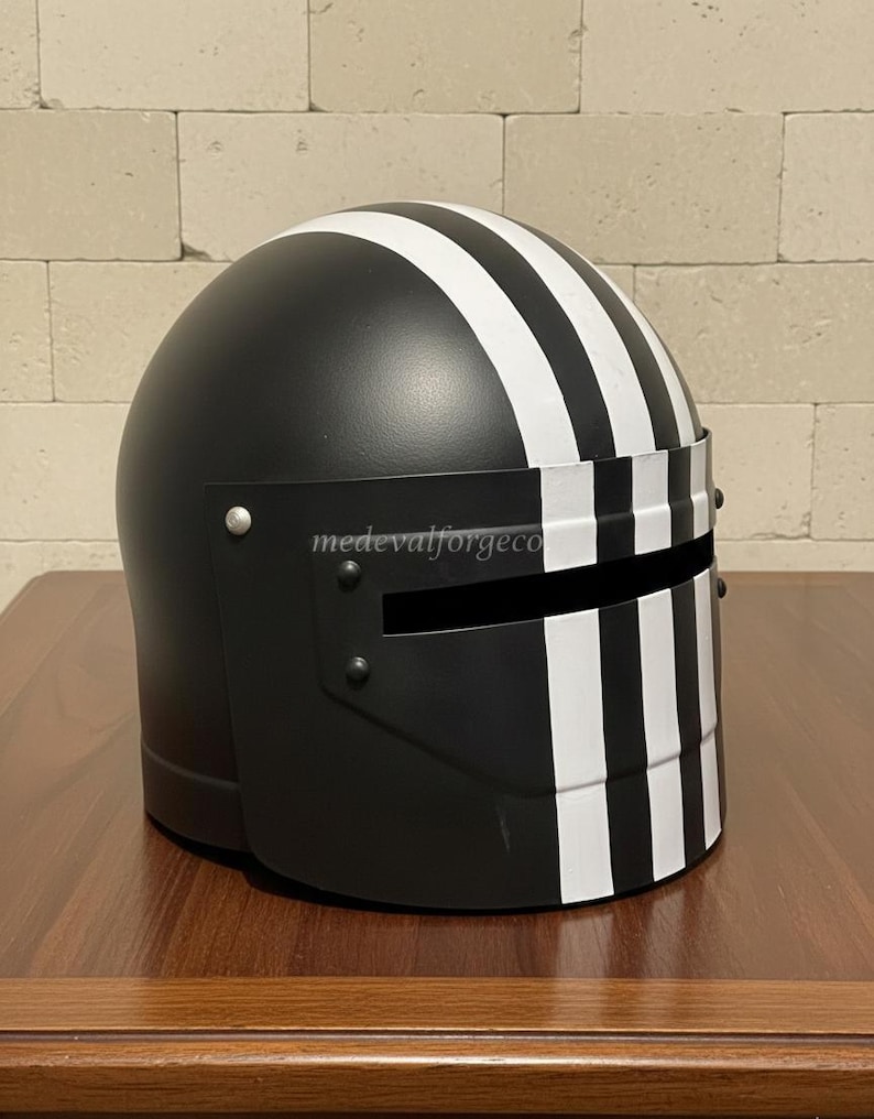 Black Crusader Stripe Helmet — Gothic Knight view 8
