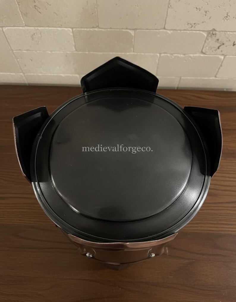 Iron Warden Copper Visor Helmet — Medieval Knight view 6