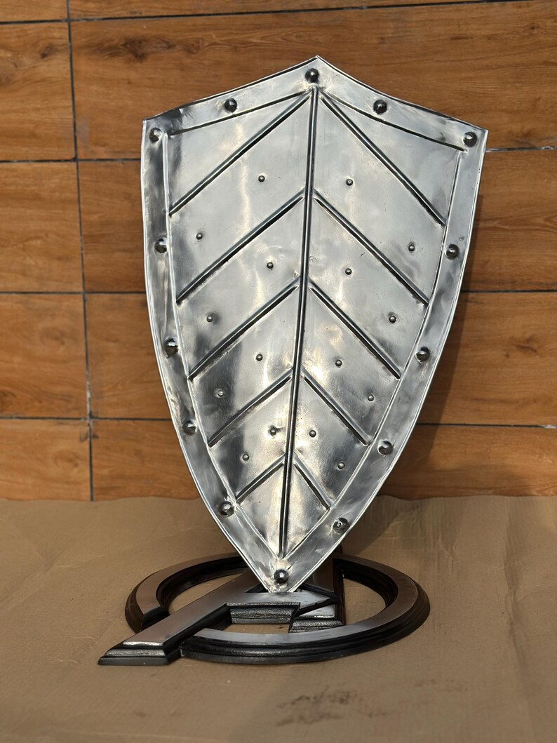 Medieval Knight Steel Heater Shield with Templar Battle view 5